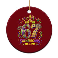 Mardi Gras Six Seven Ceramic Ornament Let The 67 Shenanigans Begin
