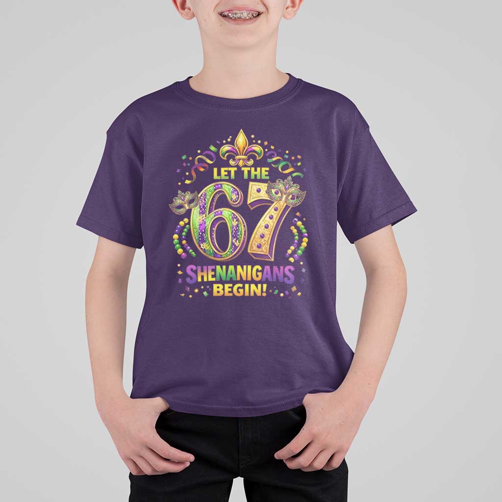 Mardi Gras Six Seven T Shirt For Kid Let The 67 Shenanigans Begin