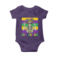Funny Mardi Gras Skeleton Baby Onesie Six Seven Meme