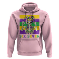 Funny Mardi Gras Skeleton Hoodie Six Seven Meme