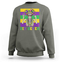 Funny Mardi Gras Skeleton Sweatshirt Six Seven Meme
