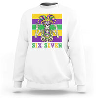 Funny Mardi Gras Skeleton Sweatshirt Six Seven Meme