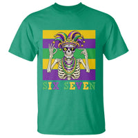 Funny Mardi Gras Skeleton T Shirt Six Seven Meme