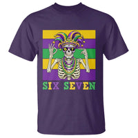 Funny Mardi Gras Skeleton T Shirt Six Seven Meme