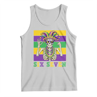 Funny Mardi Gras Skeleton Tank Top Six Seven Meme
