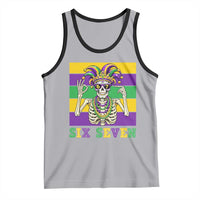 Funny Mardi Gras Skeleton Tank Top Six Seven Meme