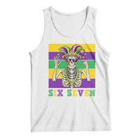Funny Mardi Gras Skeleton Tank Top Six Seven Meme
