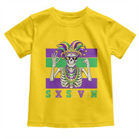 Funny Mardi Gras Skeleton Toddler T Shirt Six Seven Meme