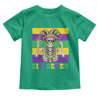 Funny Mardi Gras Skeleton Toddler T Shirt Six Seven Meme