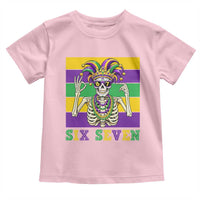 Funny Mardi Gras Skeleton Toddler T Shirt Six Seven Meme