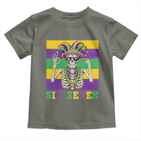 Funny Mardi Gras Skeleton Toddler T Shirt Six Seven Meme