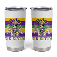 Funny Mardi Gras Skeleton Tumbler Cup Six Seven Meme