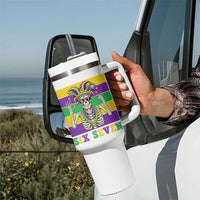 Funny Mardi Gras Skeleton Tumbler With Handle Six Seven Meme