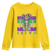 Funny Mardi Gras Skeleton Youth Sweatshirt Six Seven Meme