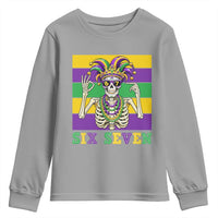 Funny Mardi Gras Skeleton Youth Sweatshirt Six Seven Meme