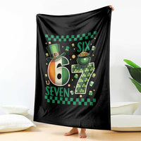 Funny St Patricks Six Seven Throw Blanket Gen Z Irish Gift