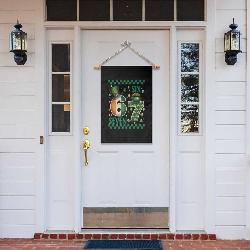 Funny St Patricks Six Seven Garden Flag Gen Z Irish Gift