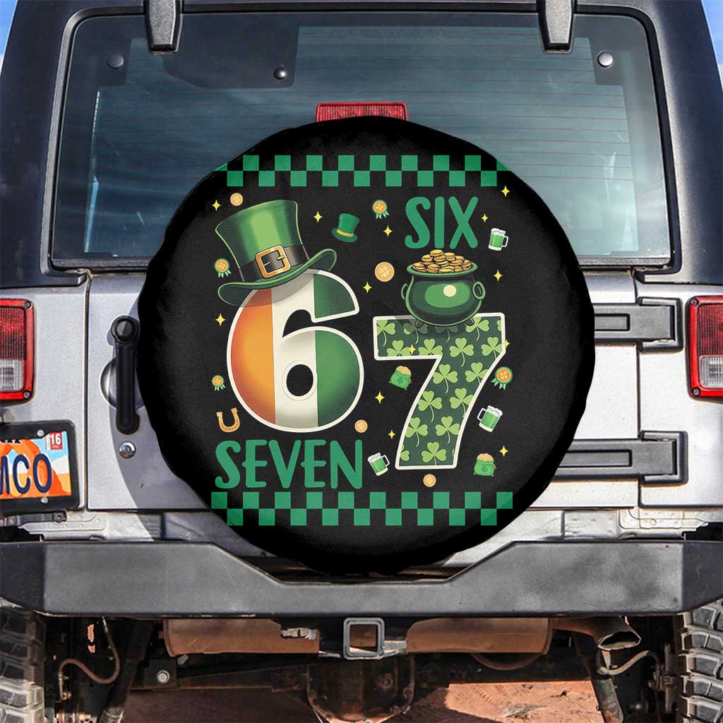 Funny St Patricks Six Seven Spare Tire Cover Gen Z Irish Gift