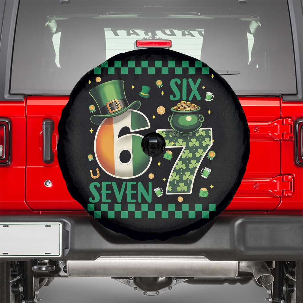 Funny St Patricks Six Seven Spare Tire Cover Gen Z Irish Gift