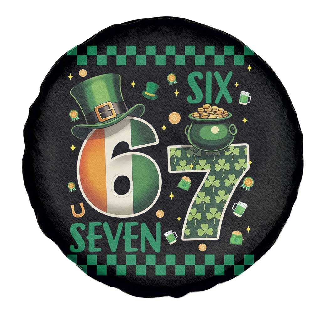 Funny St Patricks Six Seven Spare Tire Cover Gen Z Irish Gift