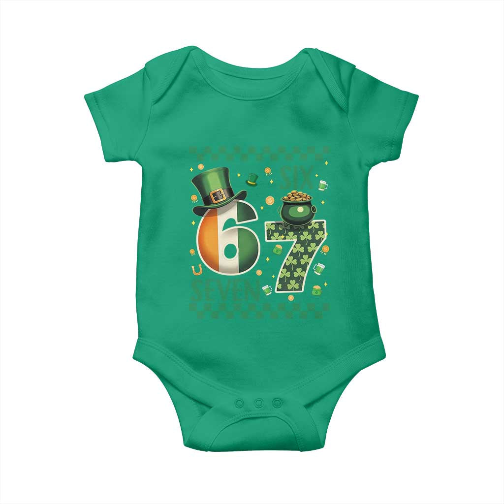 Funny St Patricks Six Seven Baby Onesie Gen Z Irish Gift