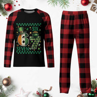 Funny St Patricks Six Seven Plaid Pajama Set Gen Z Irish Gift