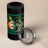 Funny St Patricks Six Seven 4 in 1 Can Cooler Tumbler Gen Z Irish Gift