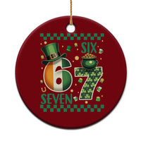 Funny St Patricks Six Seven Ceramic Ornament Gen Z Irish Gift