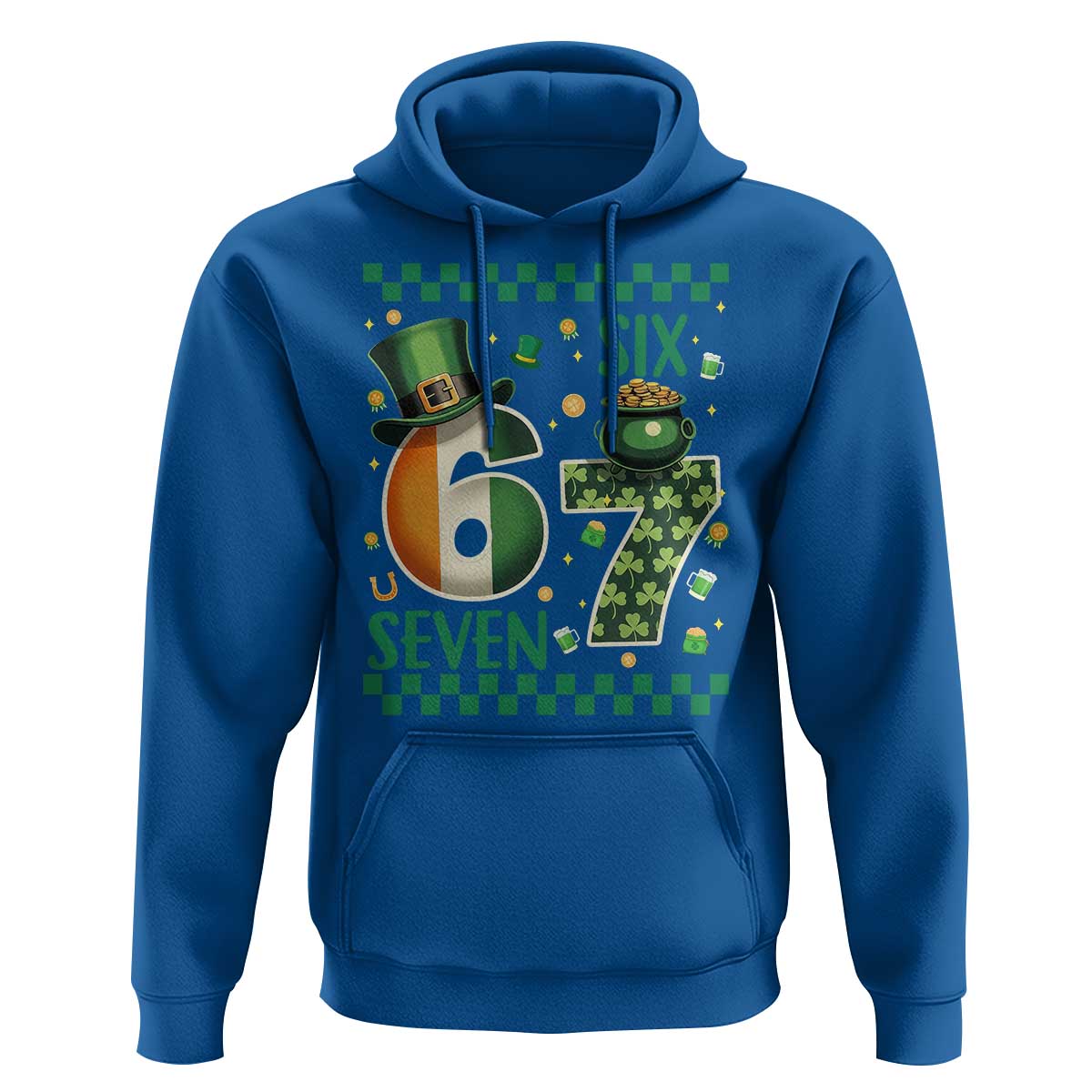 Funny St Patricks Six Seven Hoodie Gen Z Irish Gift