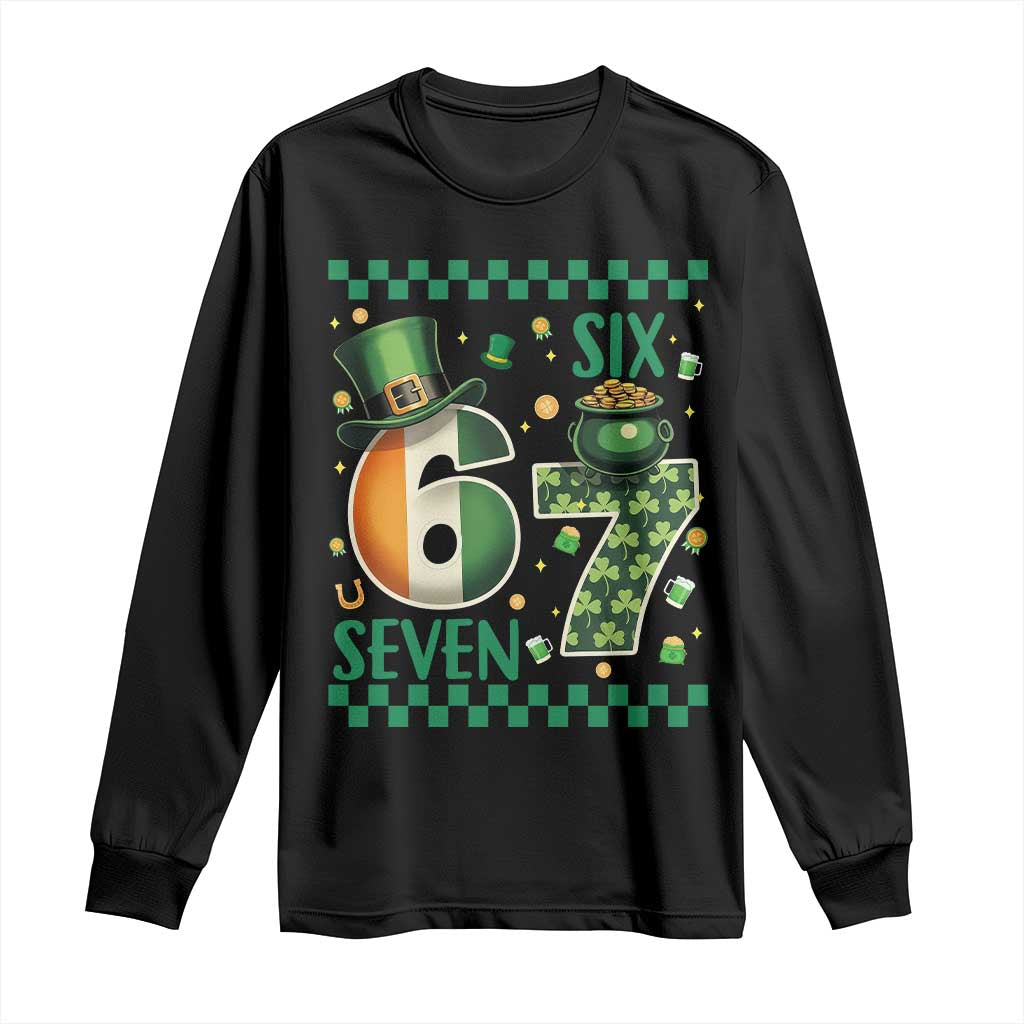 Funny St Patricks Six Seven Long Sleeve Shirt Gen Z Irish Gift