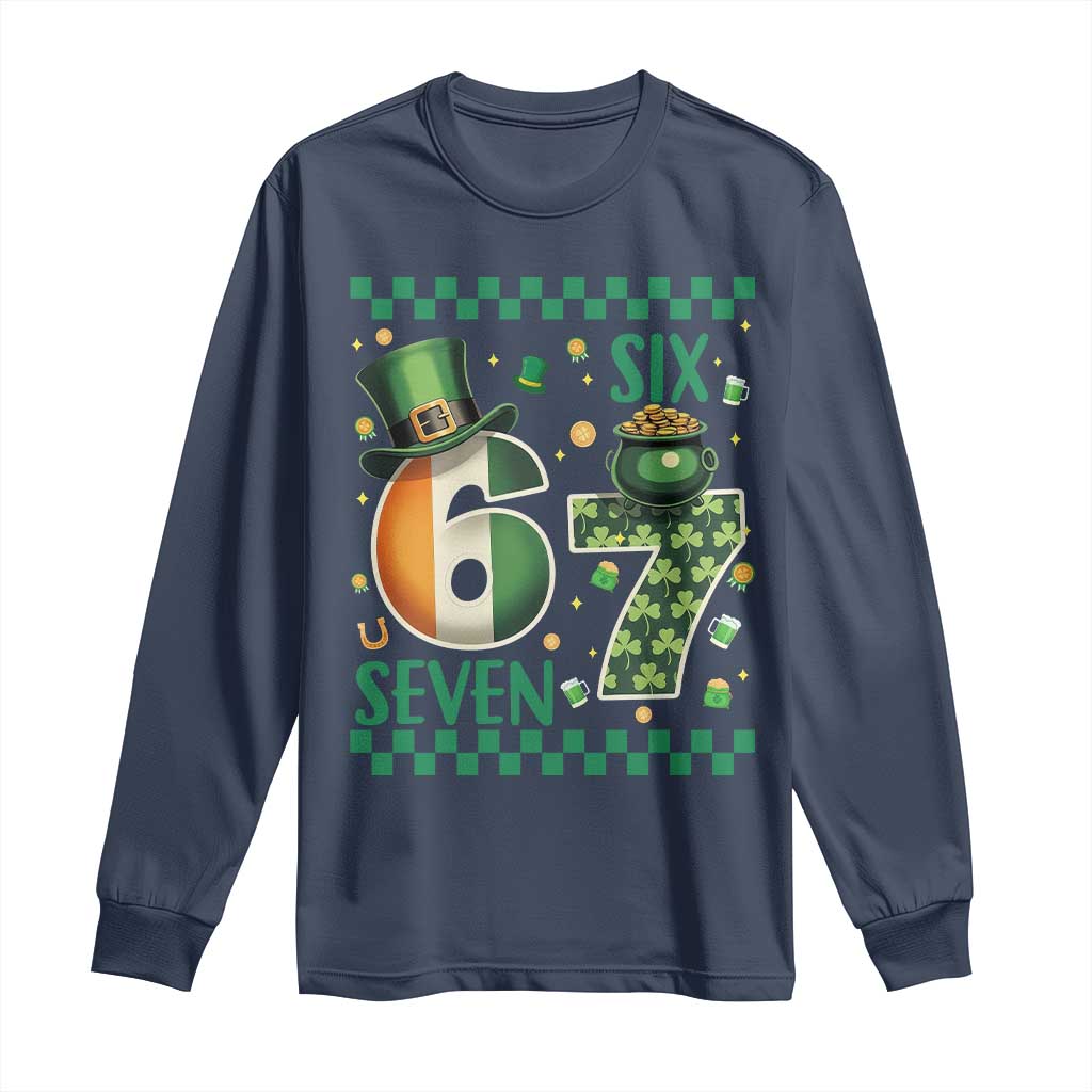 Funny St Patricks Six Seven Long Sleeve Shirt Gen Z Irish Gift