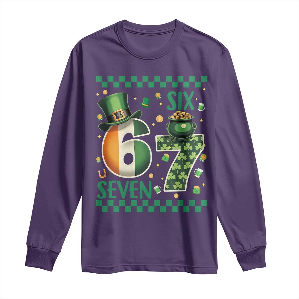 Funny St Patricks Six Seven Long Sleeve Shirt Gen Z Irish Gift