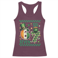 Funny St Patricks Six Seven Racerback Tank Top Gen Z Irish Gift