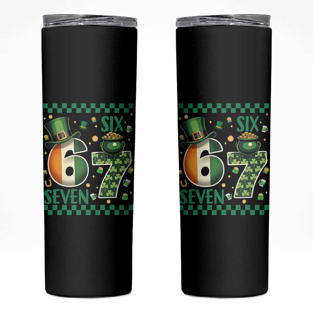 Funny St Patricks Six Seven Skinny Tumbler Gen Z Irish Gift