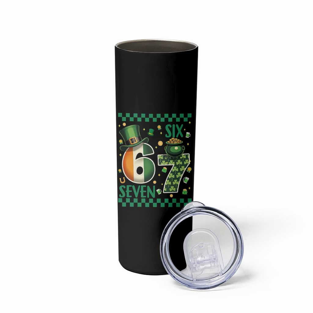 Funny St Patricks Six Seven Skinny Tumbler Gen Z Irish Gift