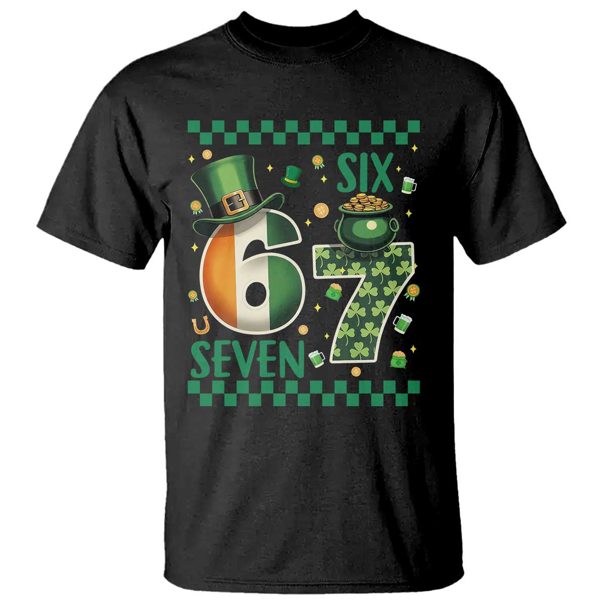 Funny St Patricks Six Seven T Shirt Gen Z Irish Gift