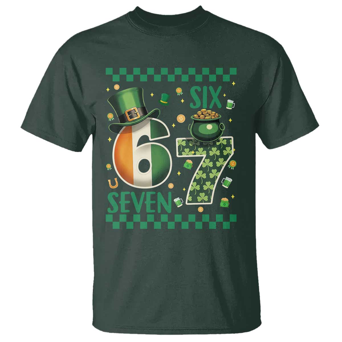 Funny St Patricks Six Seven T Shirt Gen Z Irish Gift