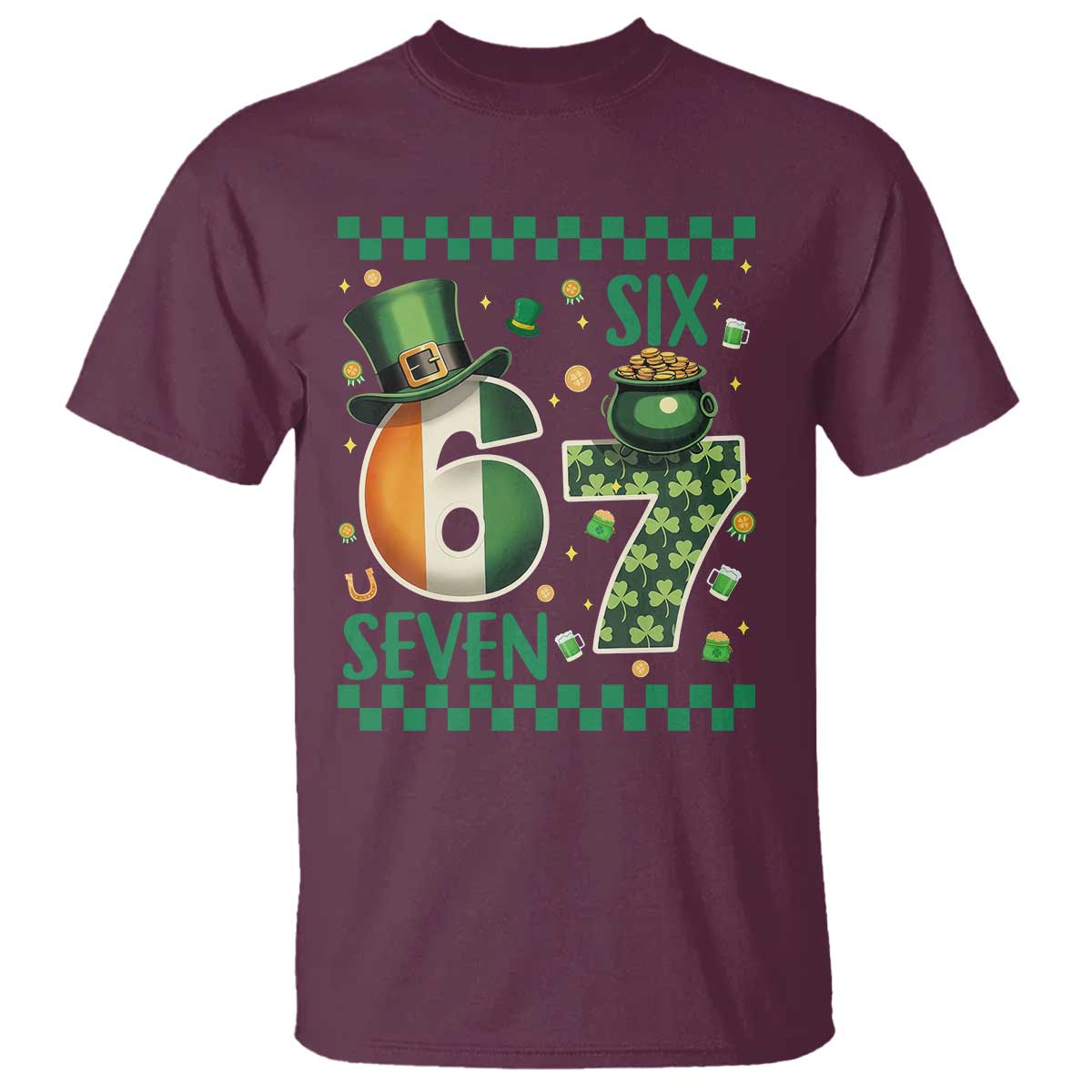 Funny St Patricks Six Seven T Shirt Gen Z Irish Gift