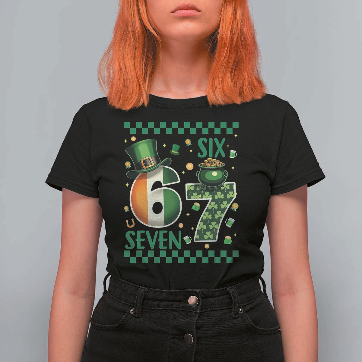 Funny St Patricks Six Seven T Shirt For Women Gen Z Irish Gift