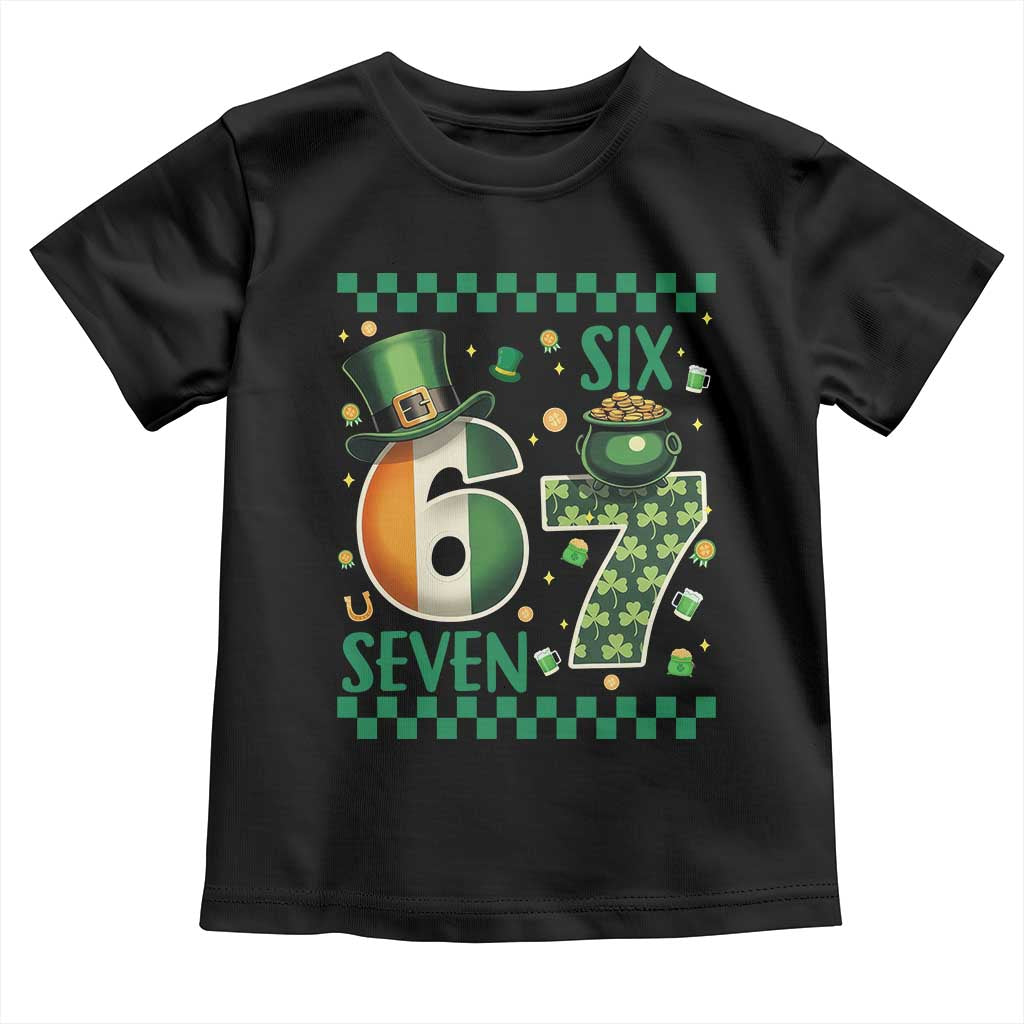 Funny St Patricks Six Seven Toddler T Shirt Gen Z Irish Gift