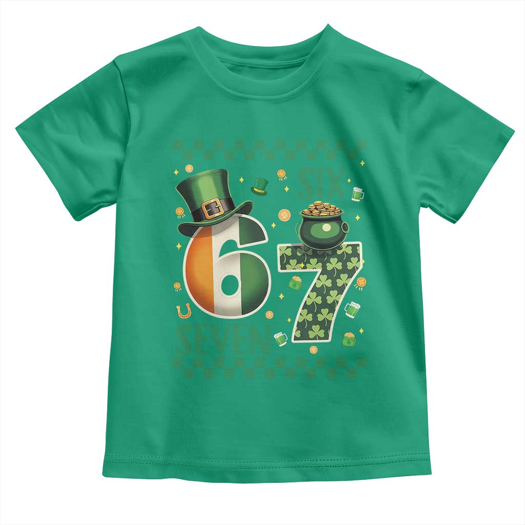 Funny St Patricks Six Seven Toddler T Shirt Gen Z Irish Gift