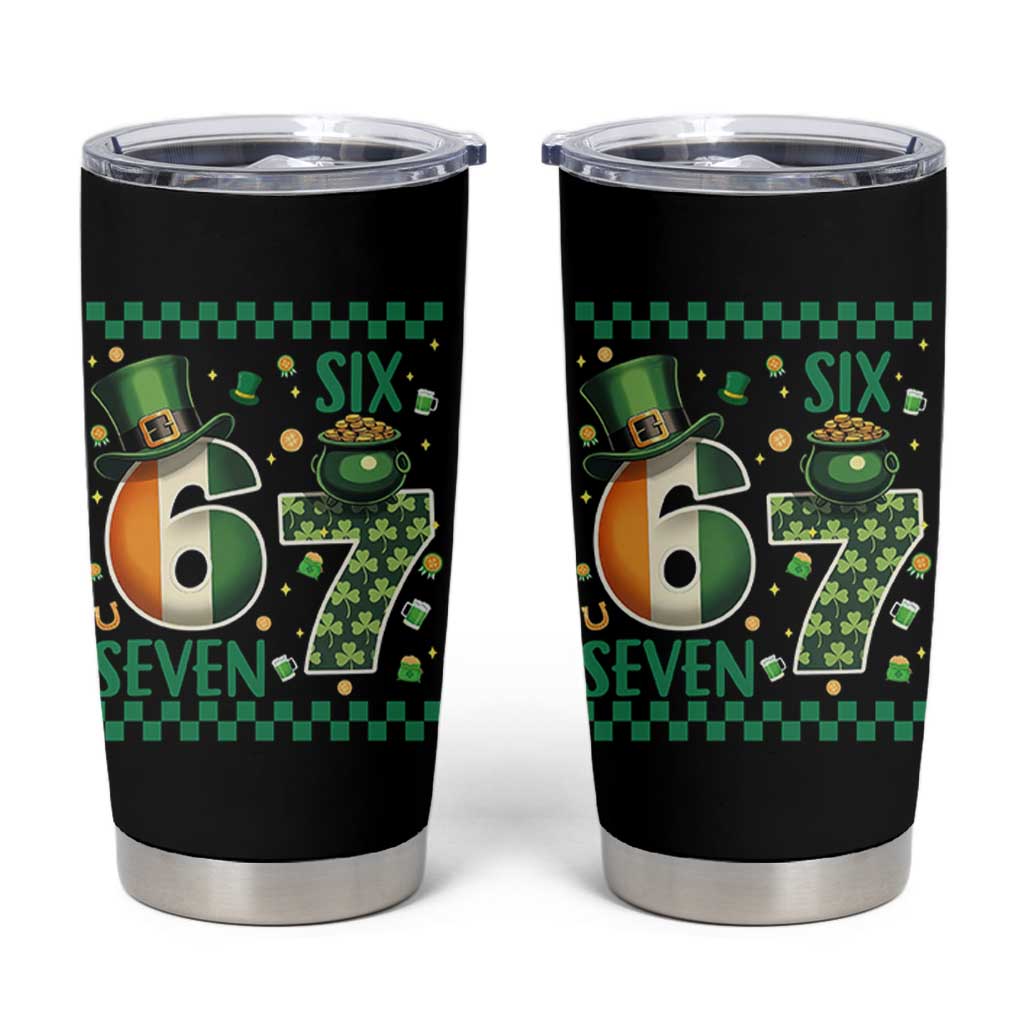 Funny St Patricks Six Seven Tumbler Cup Gen Z Irish Gift