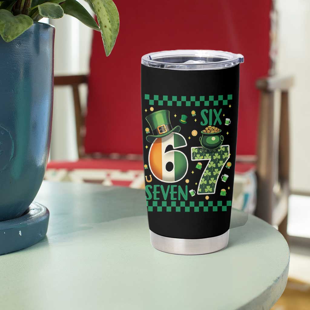 Funny St Patricks Six Seven Tumbler Cup Gen Z Irish Gift