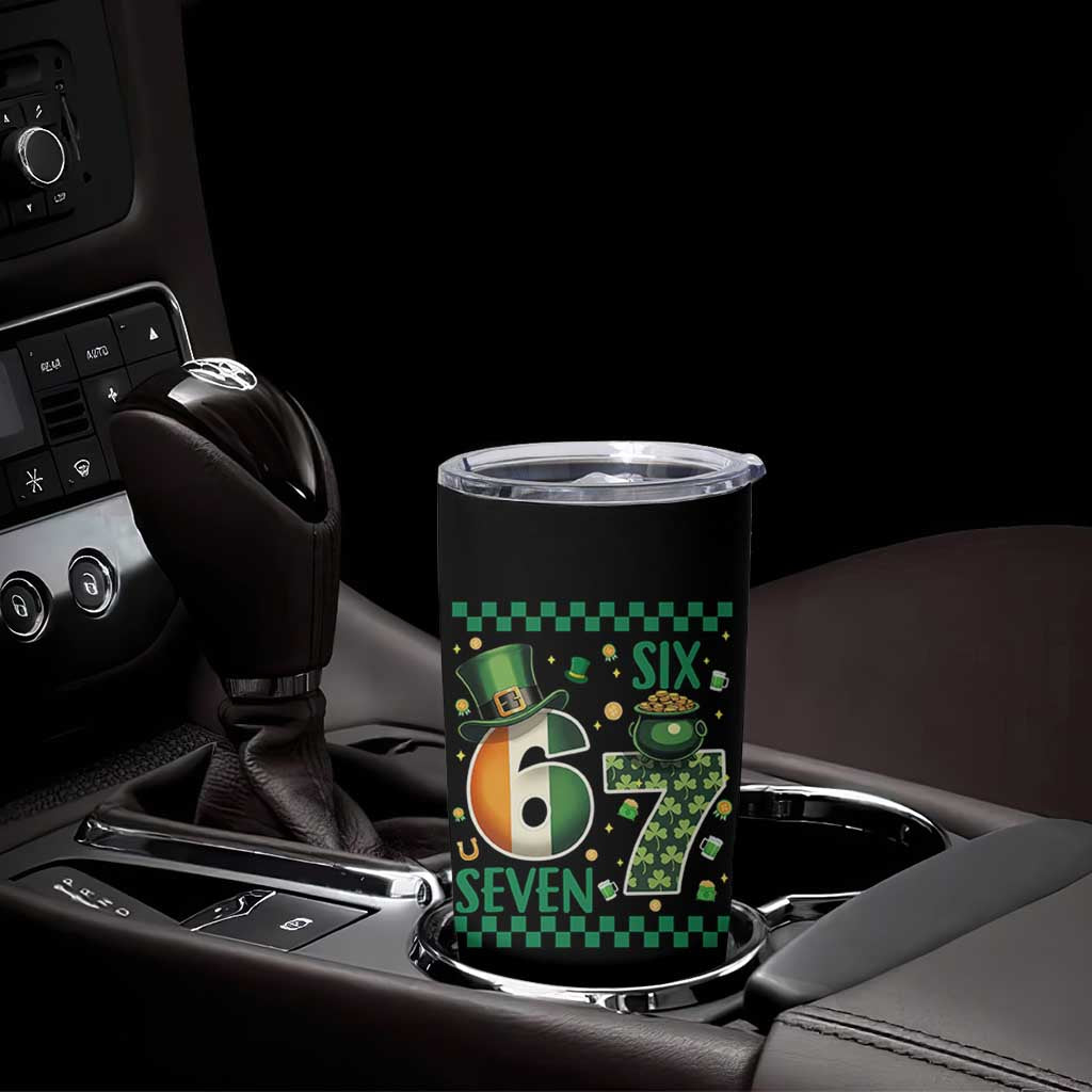 Funny St Patricks Six Seven Tumbler Cup Gen Z Irish Gift