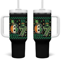 Funny St Patricks Six Seven Tumbler With Handle Gen Z Irish Gift