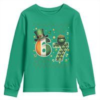 Funny St Patricks Six Seven Youth Sweatshirt Gen Z Irish Gift