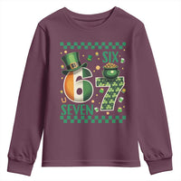 Funny St Patricks Six Seven Youth Sweatshirt Gen Z Irish Gift