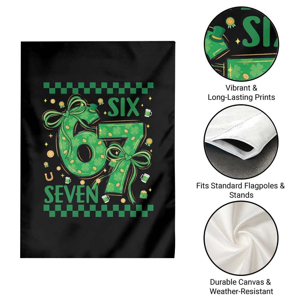 Funny St Patricks Day Garden Flag Six Seven Meme Irish Gag Gift