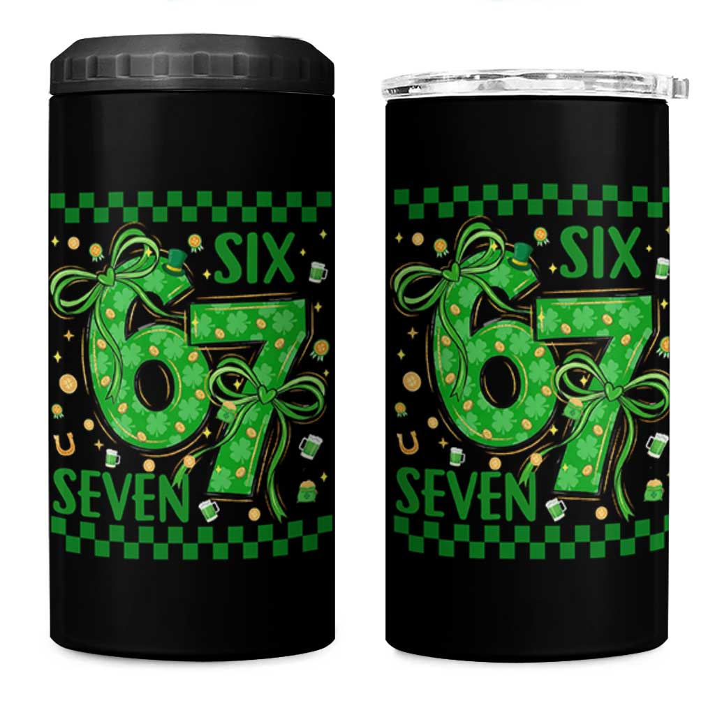 Funny St Patricks Day 4 in 1 Can Cooler Tumbler Six Seven Meme Irish Gag Gift