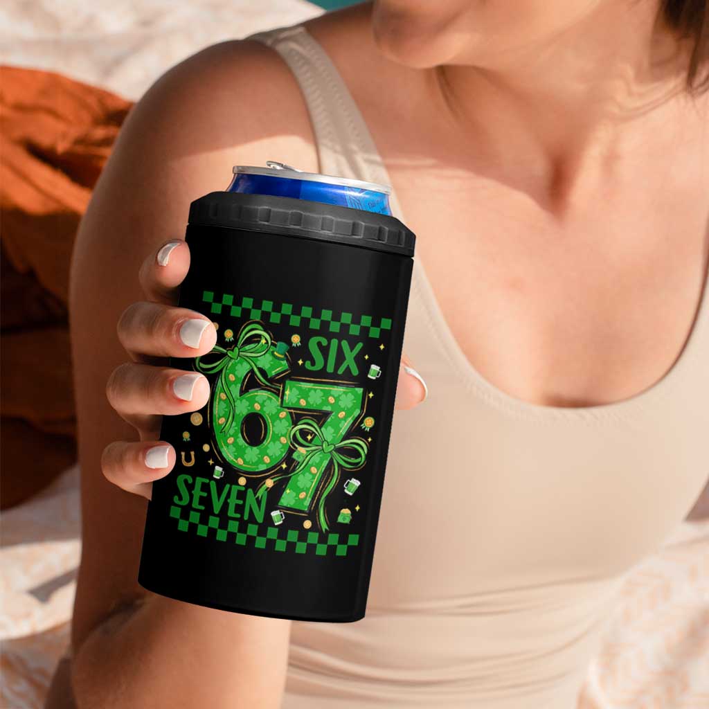 Funny St Patricks Day 4 in 1 Can Cooler Tumbler Six Seven Meme Irish Gag Gift